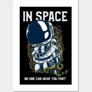 In Space No One Can Hear You Fart - Astronaut Fart Joke Posters and Art